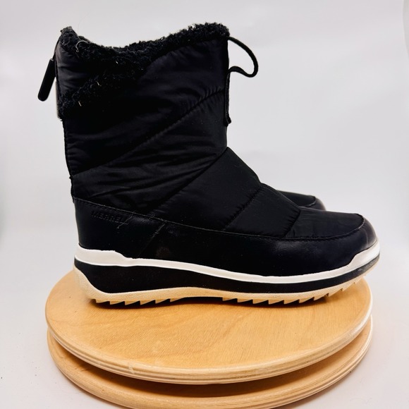 Merrell Snowcreek Sport Women's 6.5 Black Mid Zip Polar Waterproof Winter Boots - Picture 4 of 8